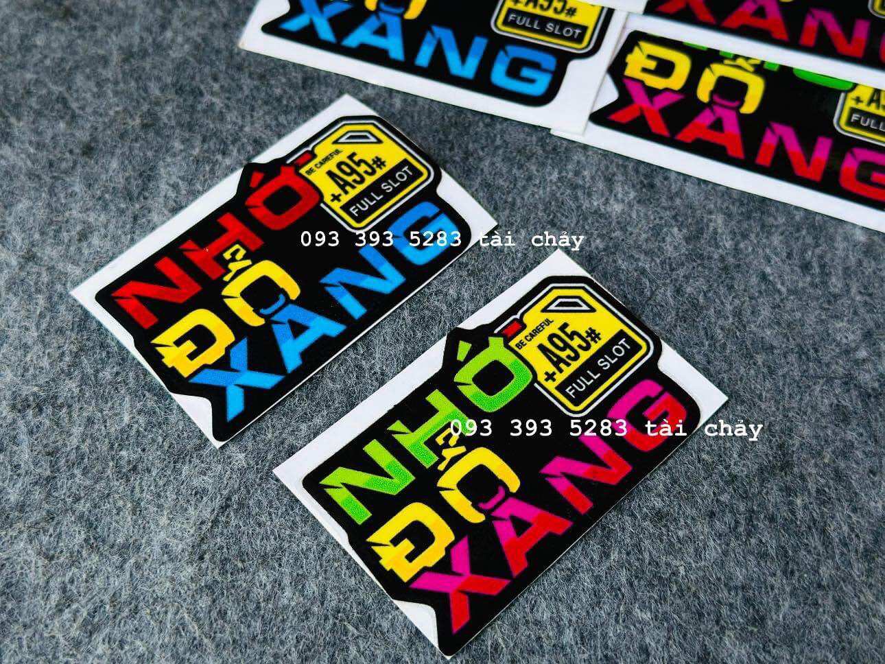 [ 1 MIẾNG ] TEM STICKER " NHỚ ĐỔ XANG " VER 2 DÁN TRANG TRÍ XE