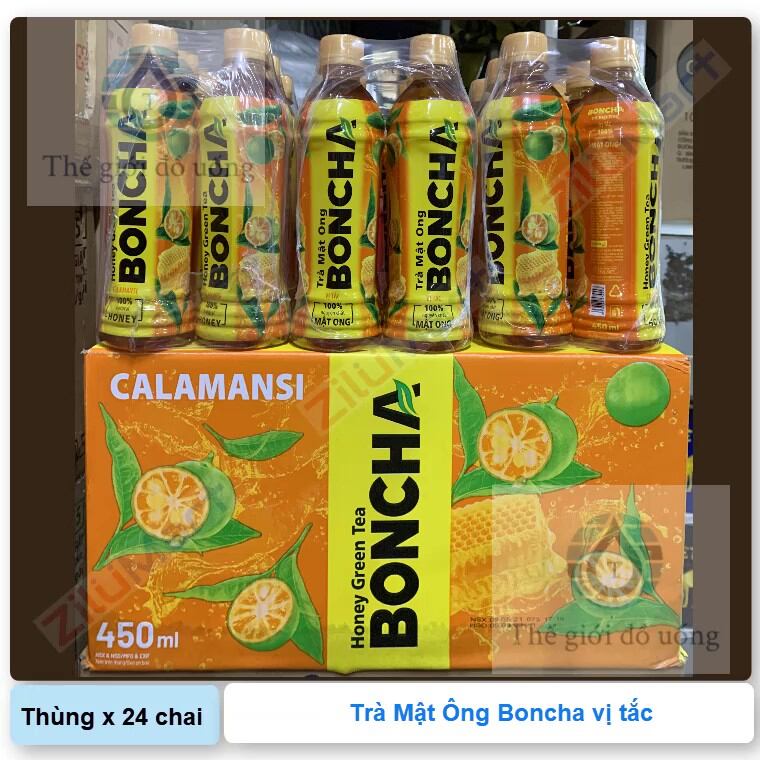 thùng 24chai nước ngọt boncha chanh mật ong 450ml đậm vị thơm ngon là nước giải khác thanh nhiệt giải nhiệt mùa hè.