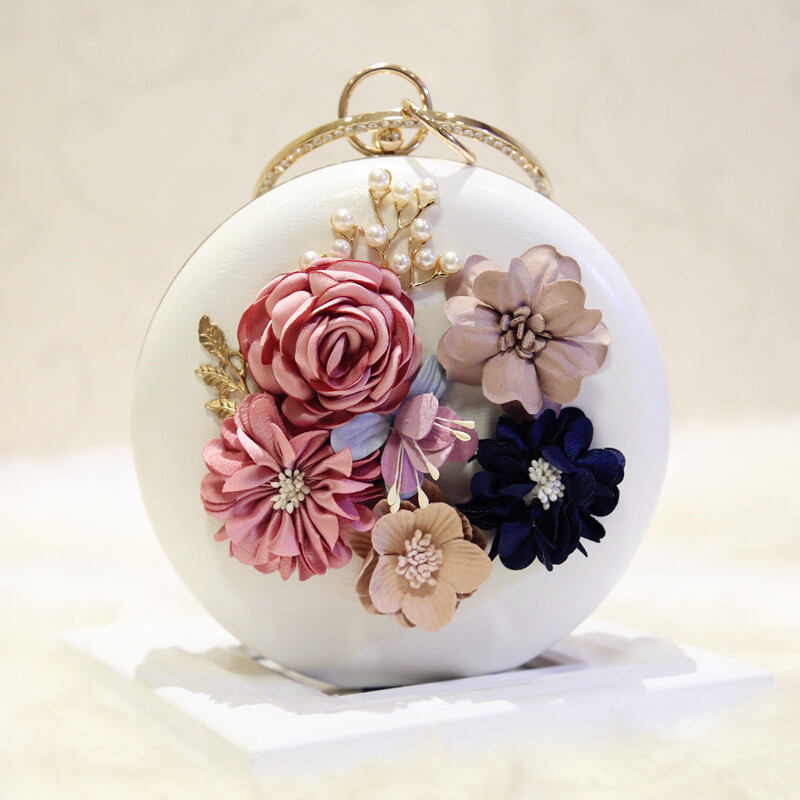 2019 Fashion Flower Clutch round Mini Chain Banquet Bag Handbag Shoulder Crossbody Women Bag Spherical Bag