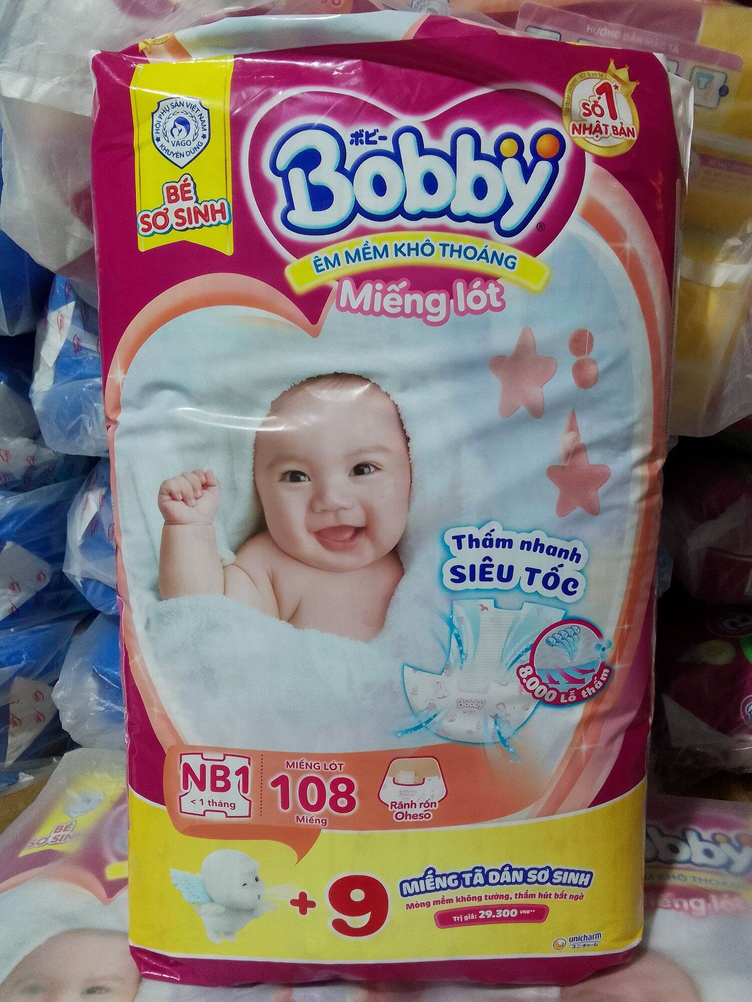 Bobby miếng lót sơ sinh newborn 108