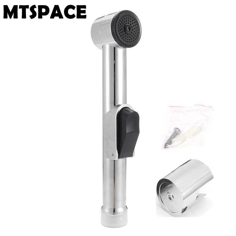 MTSPACE Chrome ABS Cầm Tay Bidet Xịt Có Giá Đỡ Shattaf Xịt Treo Tường Vệ Sinh Tắm Vòi Phun Cho Phòng Tắm