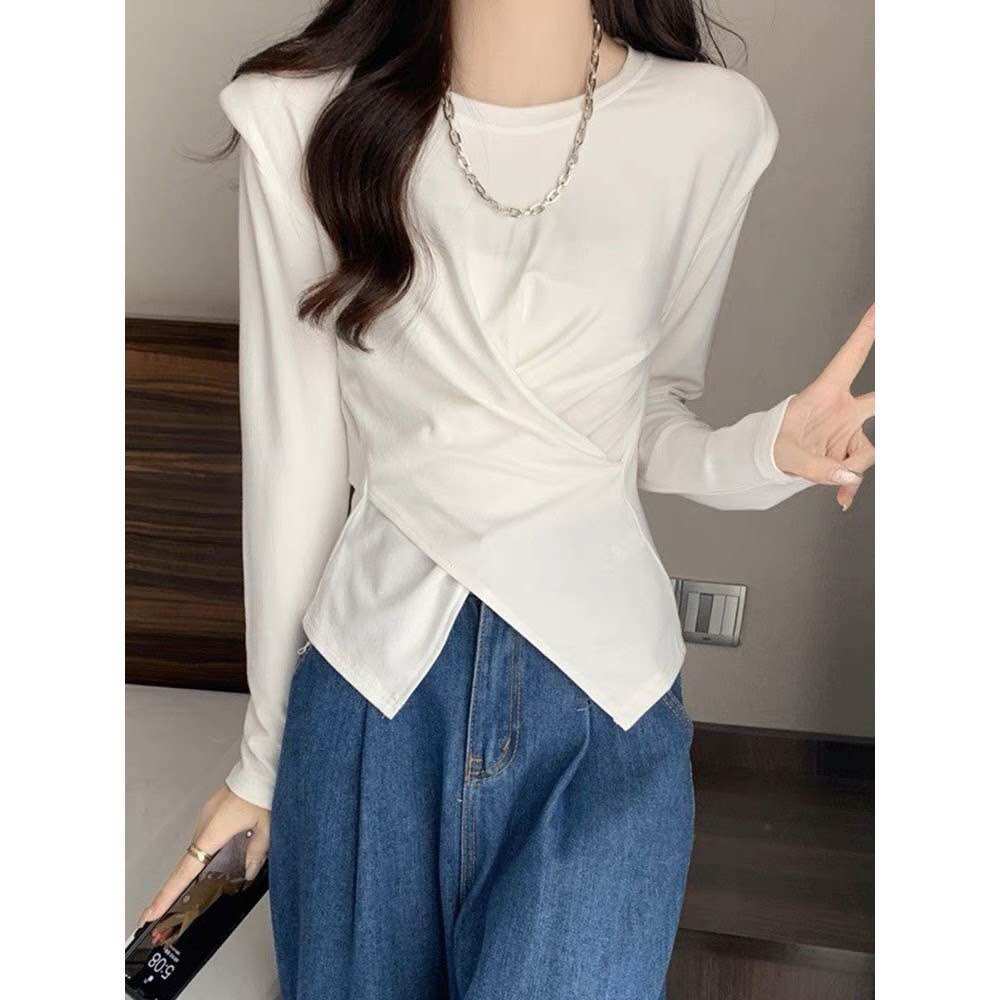 Áo thun dài tay chéo vạt
