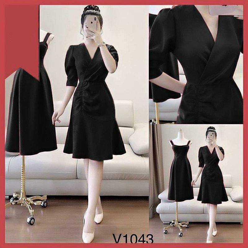 [Ảnh thật] 55-90kg Bigsize ĐẦM NHẤN EO BASIC