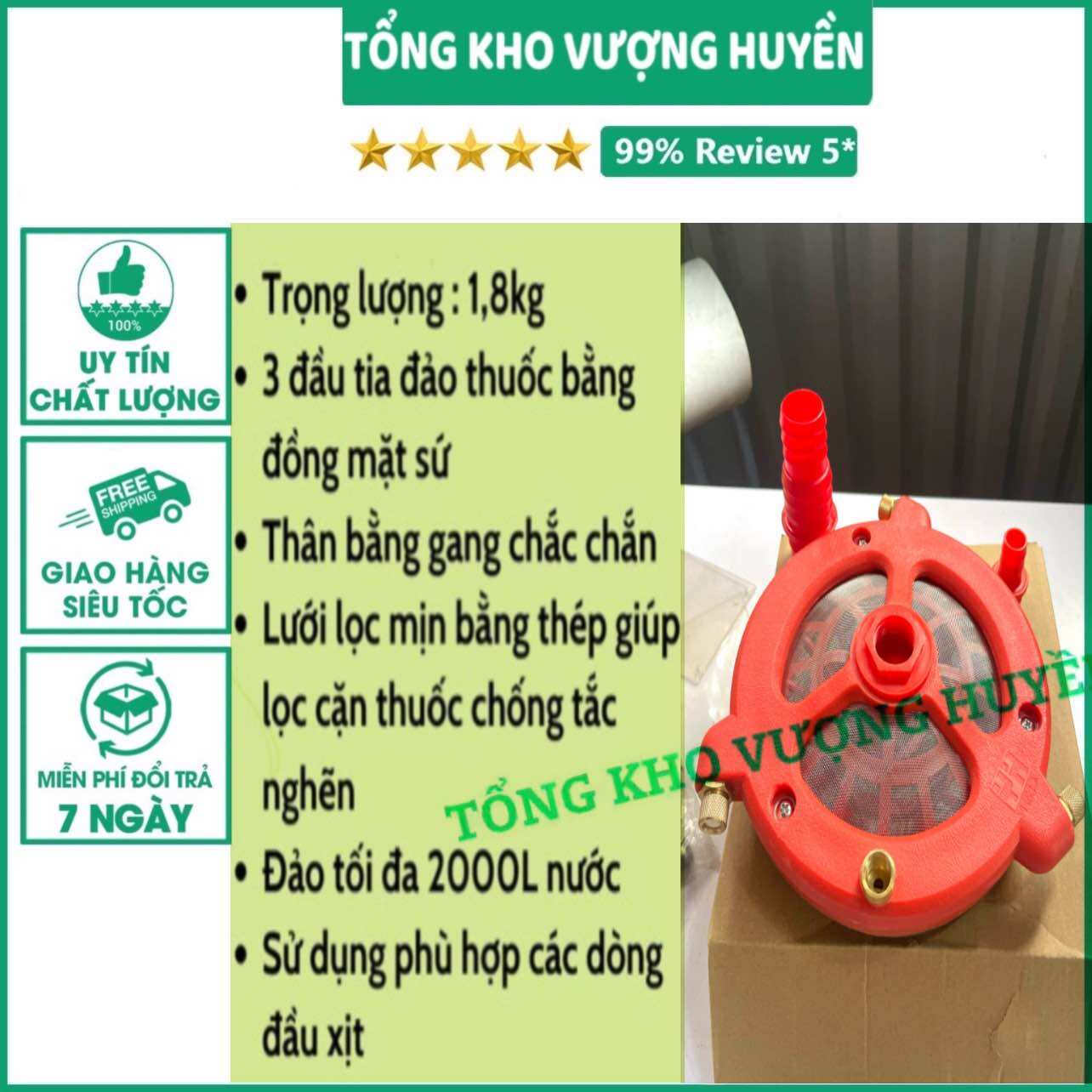 Bộ đảo trộn thuốc sâu, phân bón lớn sử dụng 3 béc.