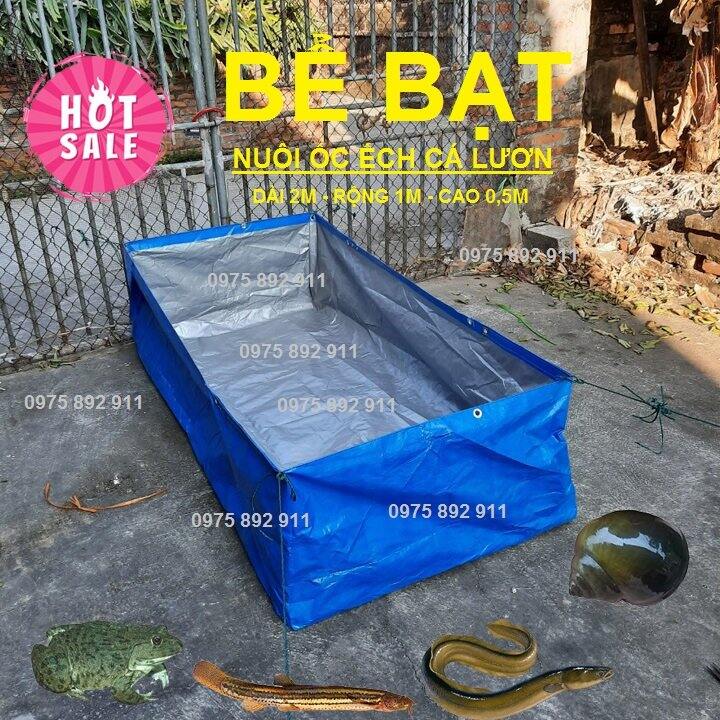 Bể bạt nuôi ốc ếch cá lươn 2x1x0,5 - bạt hàn quốc