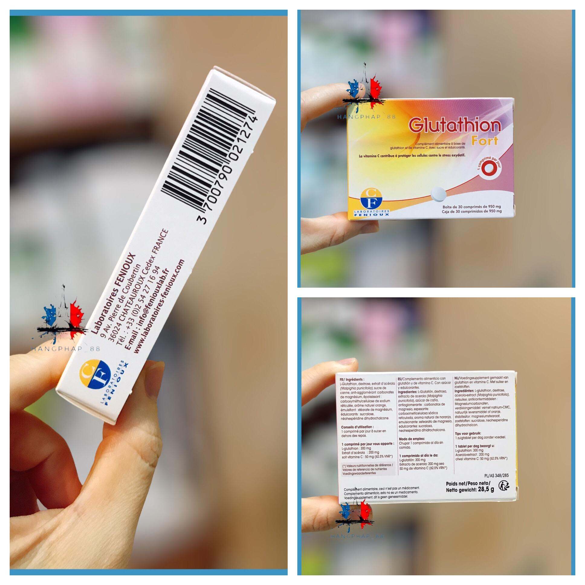 Viên ngậm trắng da Glutathion Fort