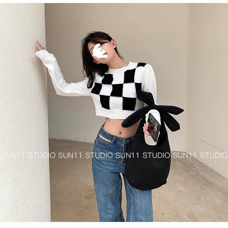 áo len crotop kẻ caro