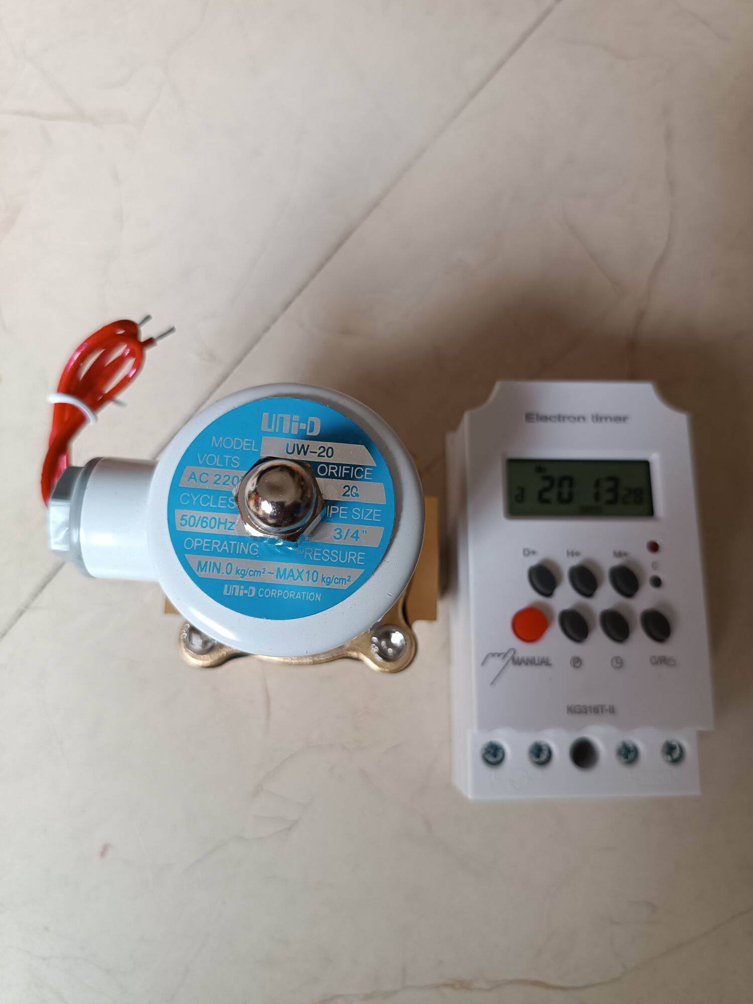 Combo đồng hồ hẹn giờ và van điện từ đóng mở tự động