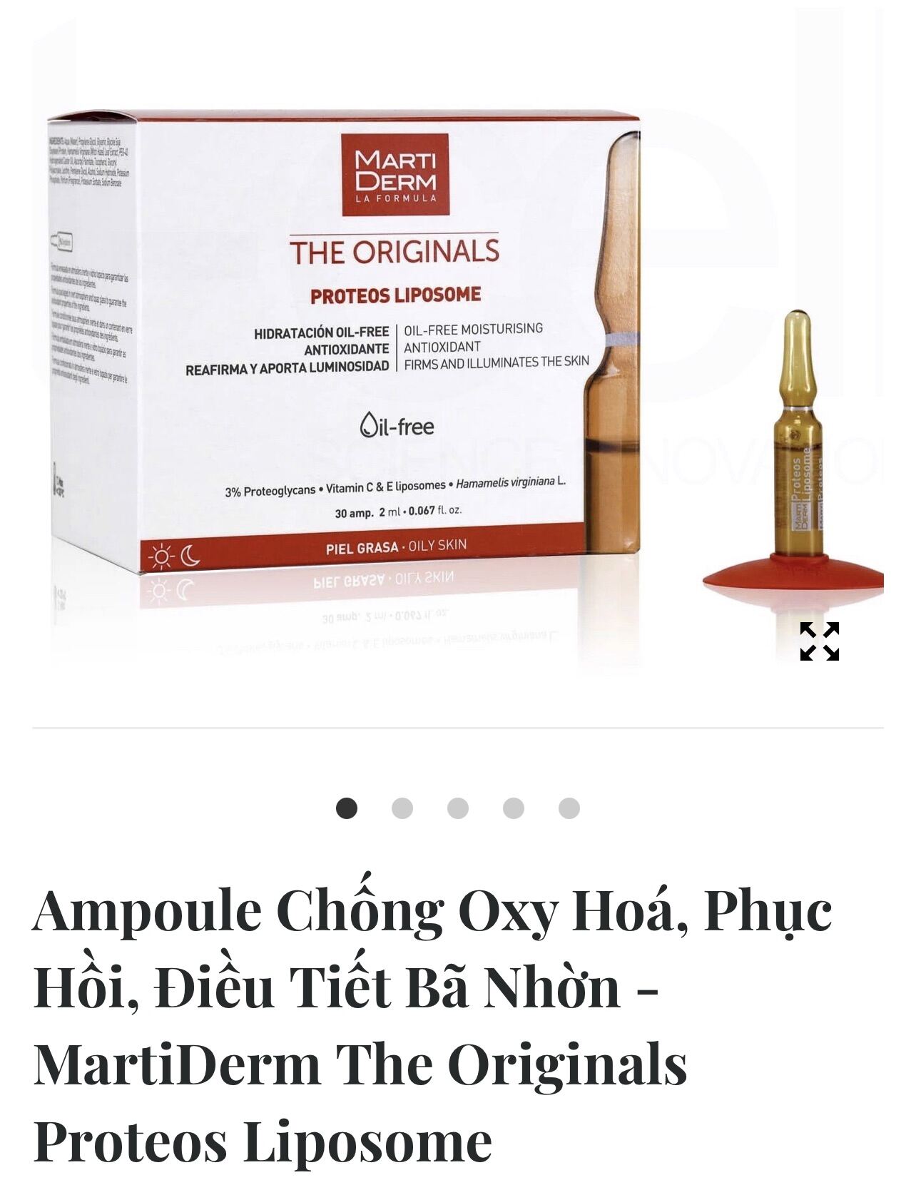 [Hcm] [Hàng Nhập Khẩu] Set 5 Ống Ampoule Chống Oxy Hoá Phục Hồi Điều Tiết Bã Nhờn - The Originals Proteos Liposome