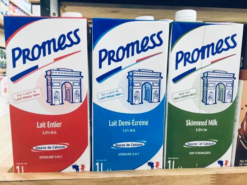 Hộp 1L Sữa tươi Ít Béo Promess PHÁP