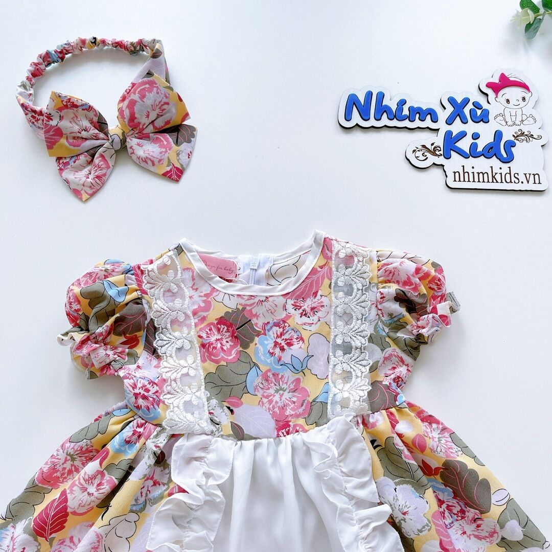Váy Lụa Hoa Bèo Bé Gái 4 Đến 28kg Chất Lụa Mềm Mát [V020]