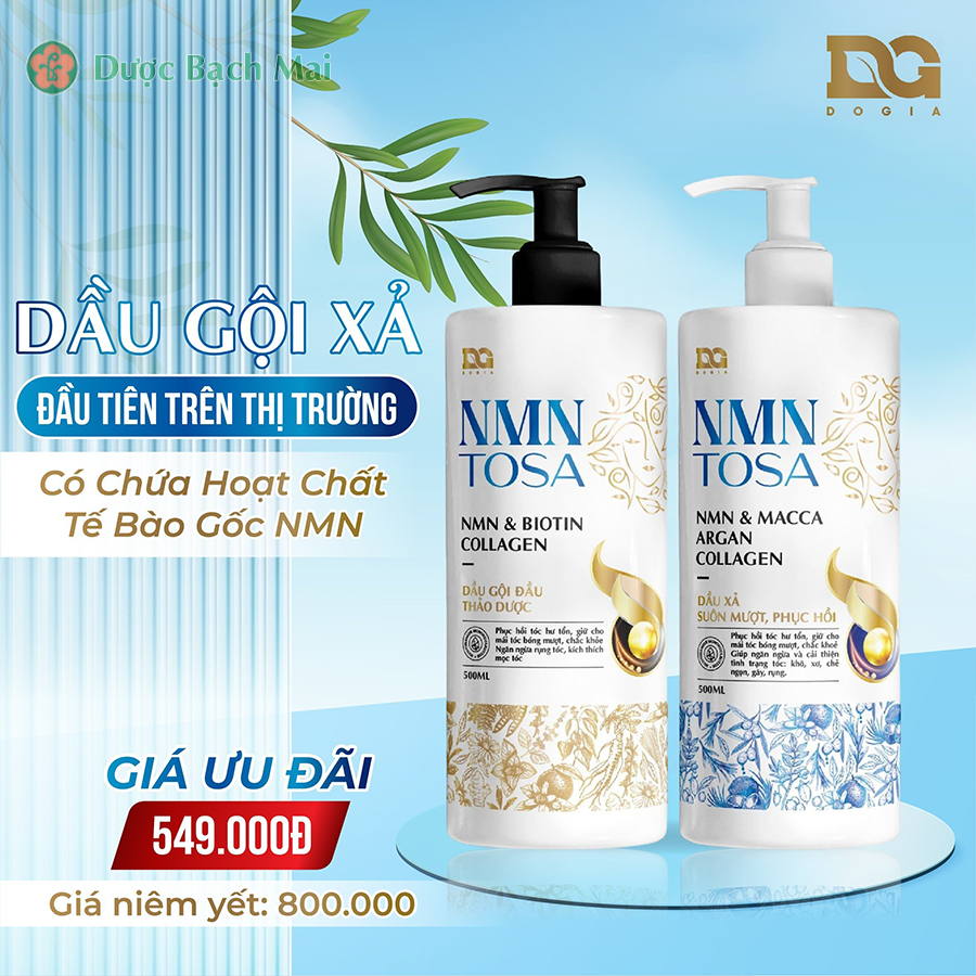 Combo dầu gội xả Biotin Collagen Thảo dược Kích mọc tóc Ngăn rụng Phục hồi tóc hư tổn mượt Giảm gàu Thơm lâu NMN Tosa