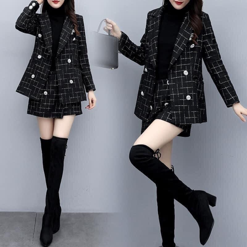 Set áo vest và quần short dạ