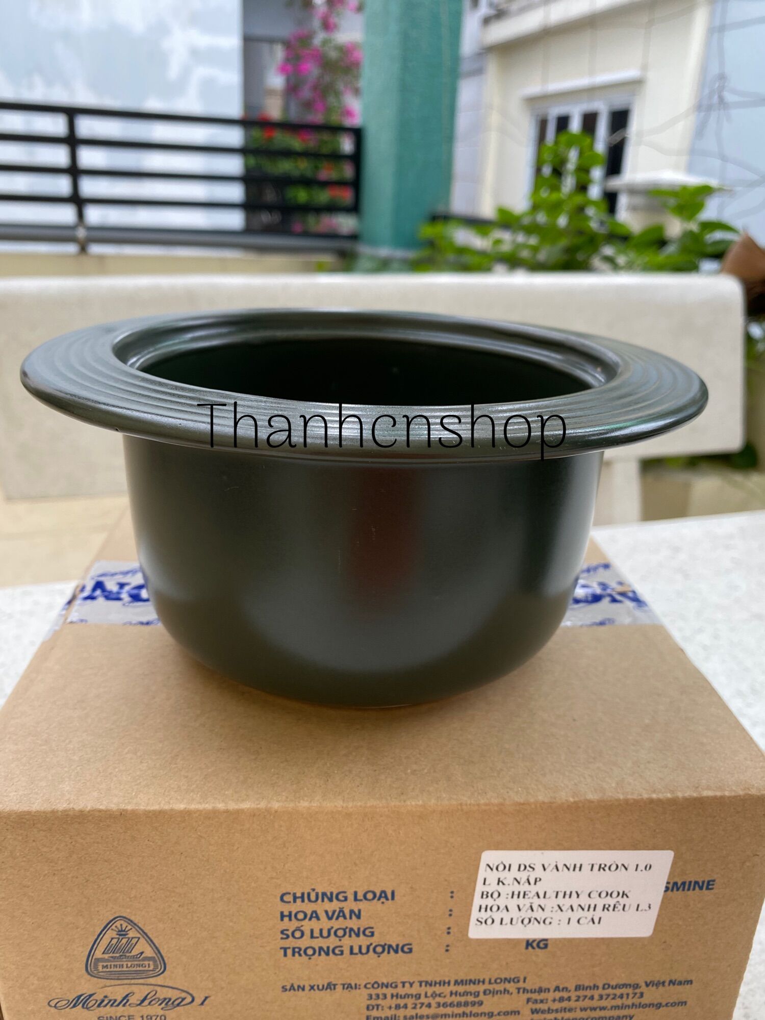 HCM- Nồi sứ dưỡng sinh 1L vành tròn Minh Long không nắp- lỗi nhẹ