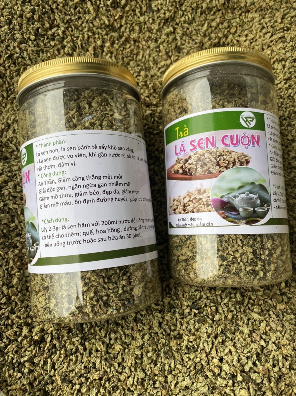 Trà lá sen vo viên sấy lạnh hộp 500g