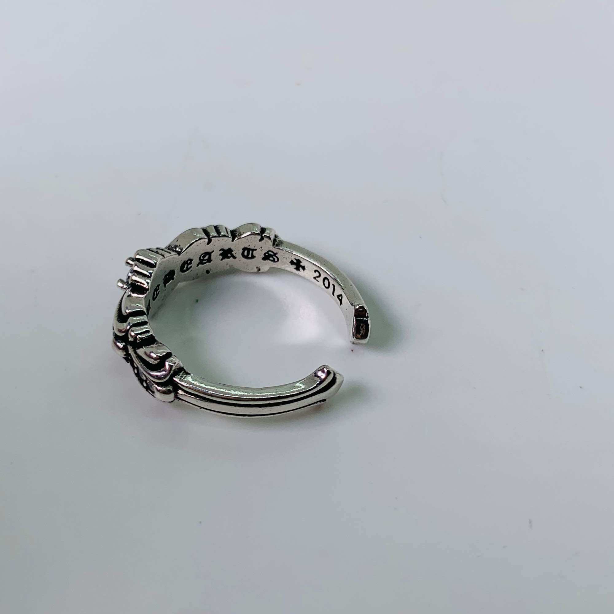 Full diamond silver heart keeper mini chrome ring-chrome heart accessory