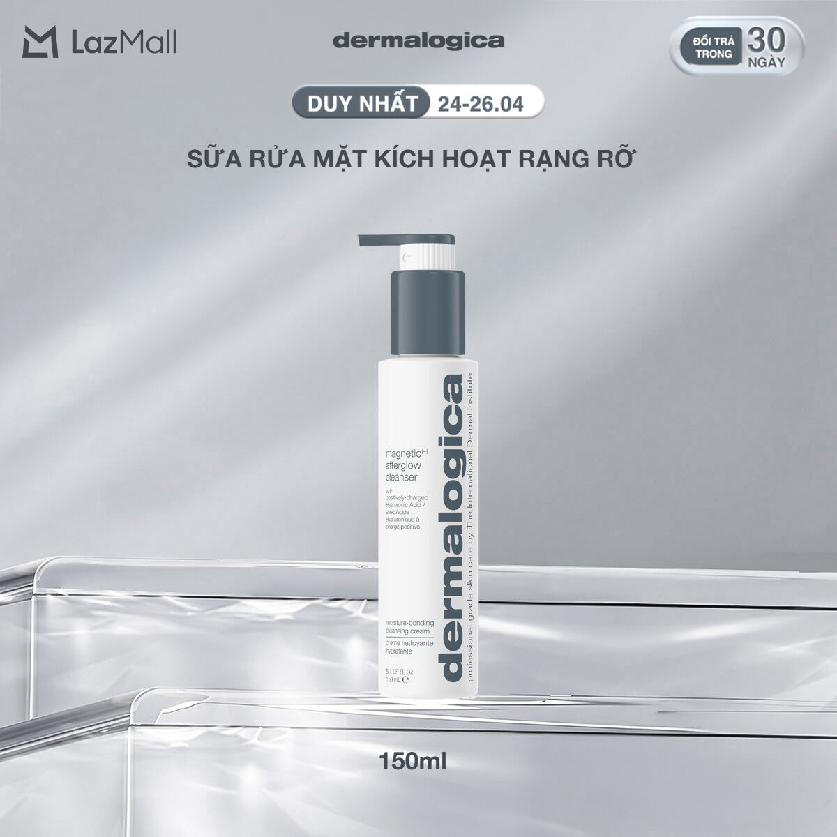 Sữa rửa mặt kích hoạt rạng rỡ Dermalogica Magnetic[+] Afterglow Cleanser làm sạch, từ hóa, tỏa sáng da 150ml/295ml