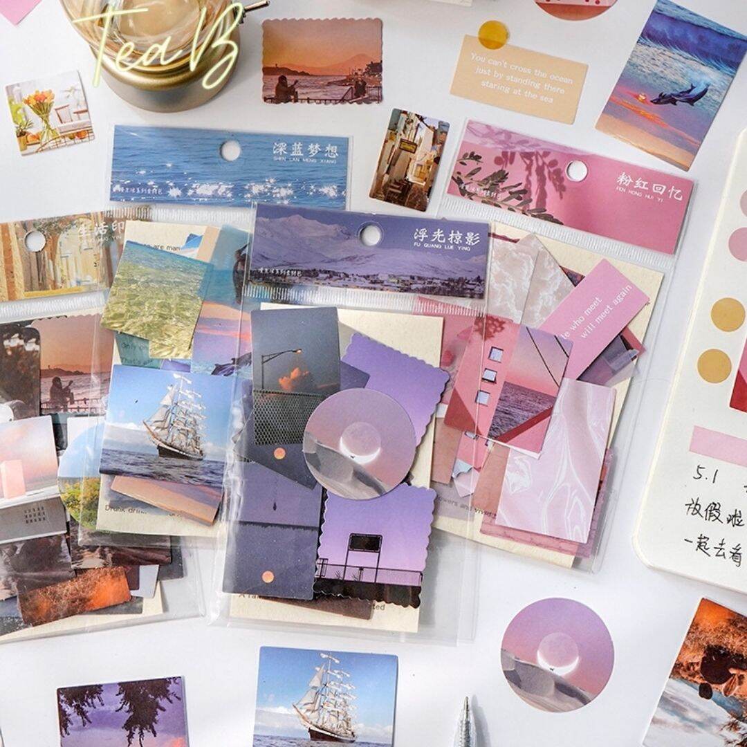 Bộ 41 Sticker Phong Cảnh Sáng Tạo Trang Trí Sổ Lưu Niệm (Tea.B_ST36)