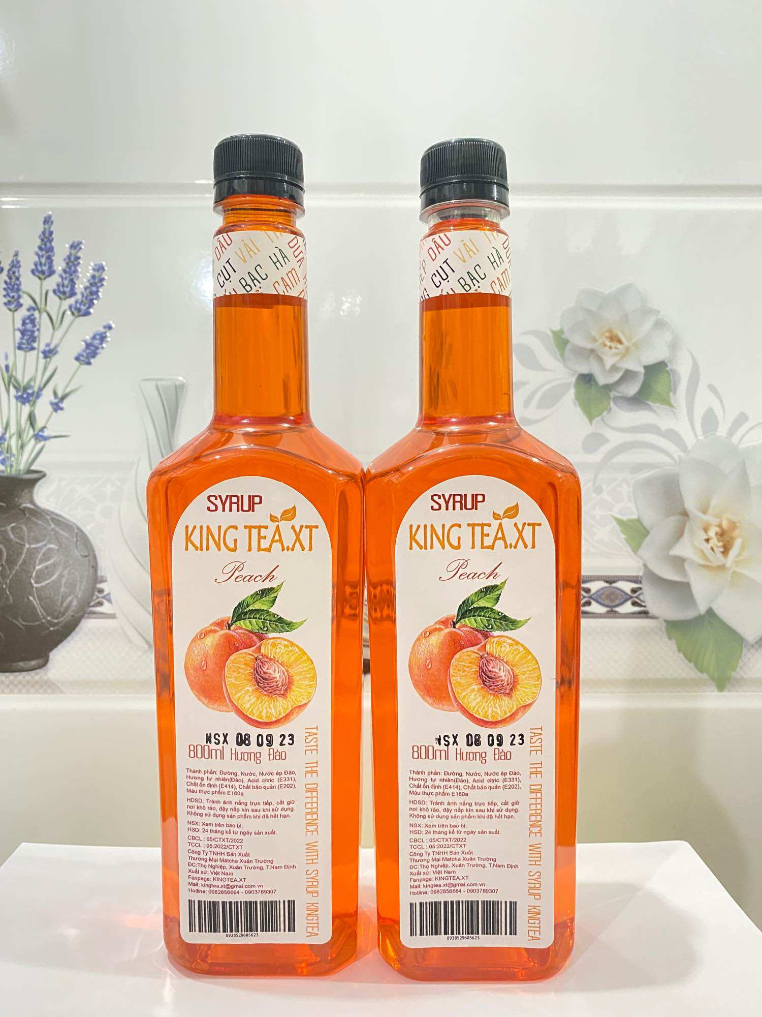 Siro Đào KingTea.XT (chai nhựa)- Chai 800ml