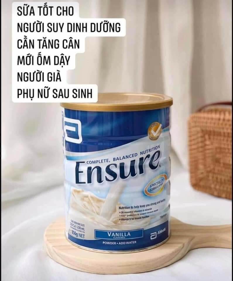 Mẫu mới Sữa Bột Ensure 850gr hàng Úc