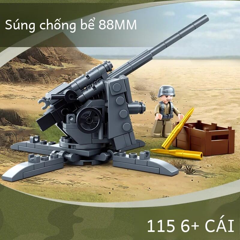 Little Luban Chiến Tranh Thế Giới Ii Series T34/85 Vua Hổ Xe Tăng Normandy Trận Lắp Ráp Xếp Hình Khố