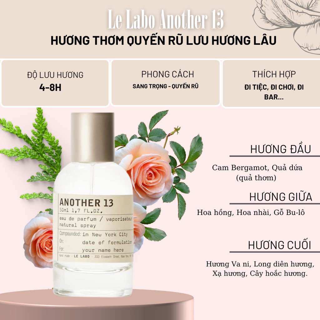 Nước Hoa Nam Nữ Unisex Le Labo Another 13 EDP  100ml