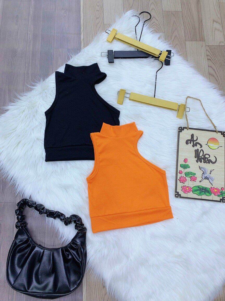ÁO THUN CỔ LỌ 3Cm KHOÉT NÁCH CROPTOP