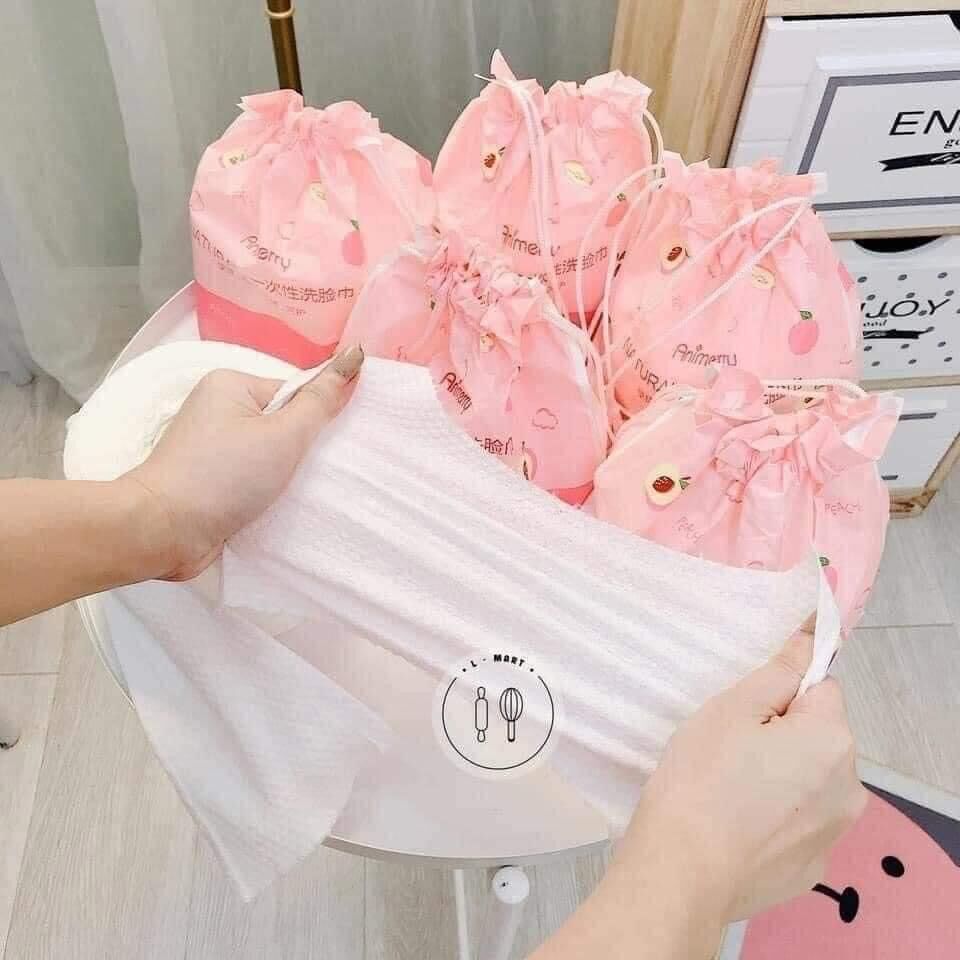 Khăn giấy khô Animerry đa năng dạng cuộn - kèm túi đựng xinh xắn
