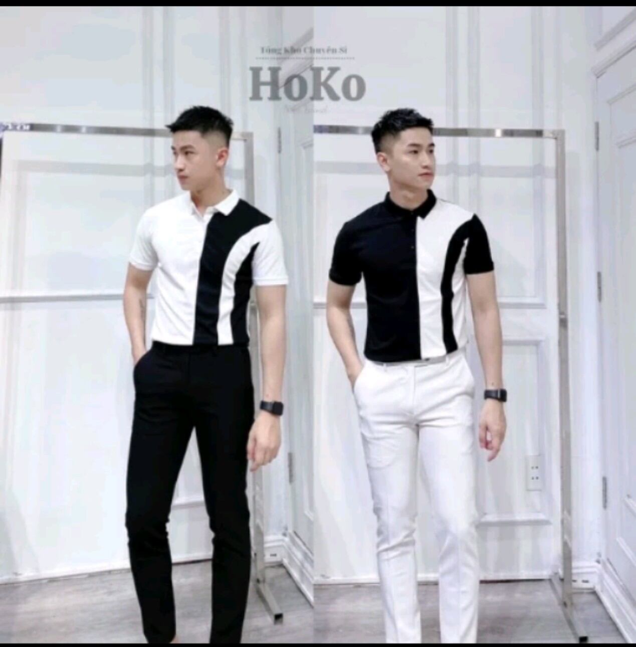 Áo thun polo nam phối