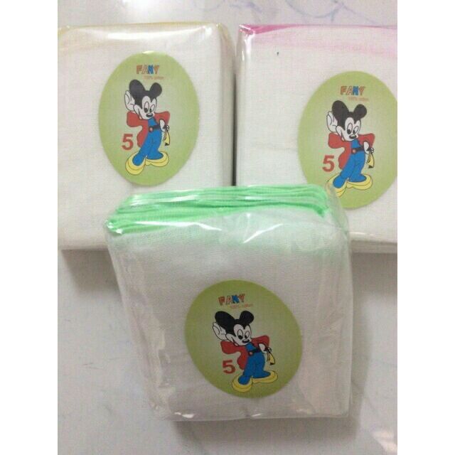 Khăn sữa 4 lớp cho bé viền đẹp 25x25cm