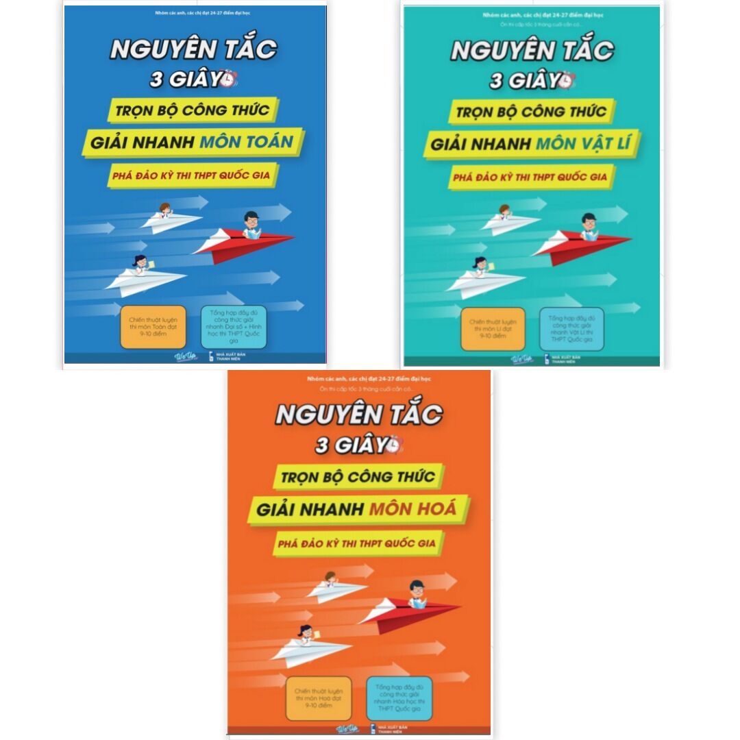 Combo 3 cuốn sổ tay Nguyên tắc giải nhanh toán lí hóa
