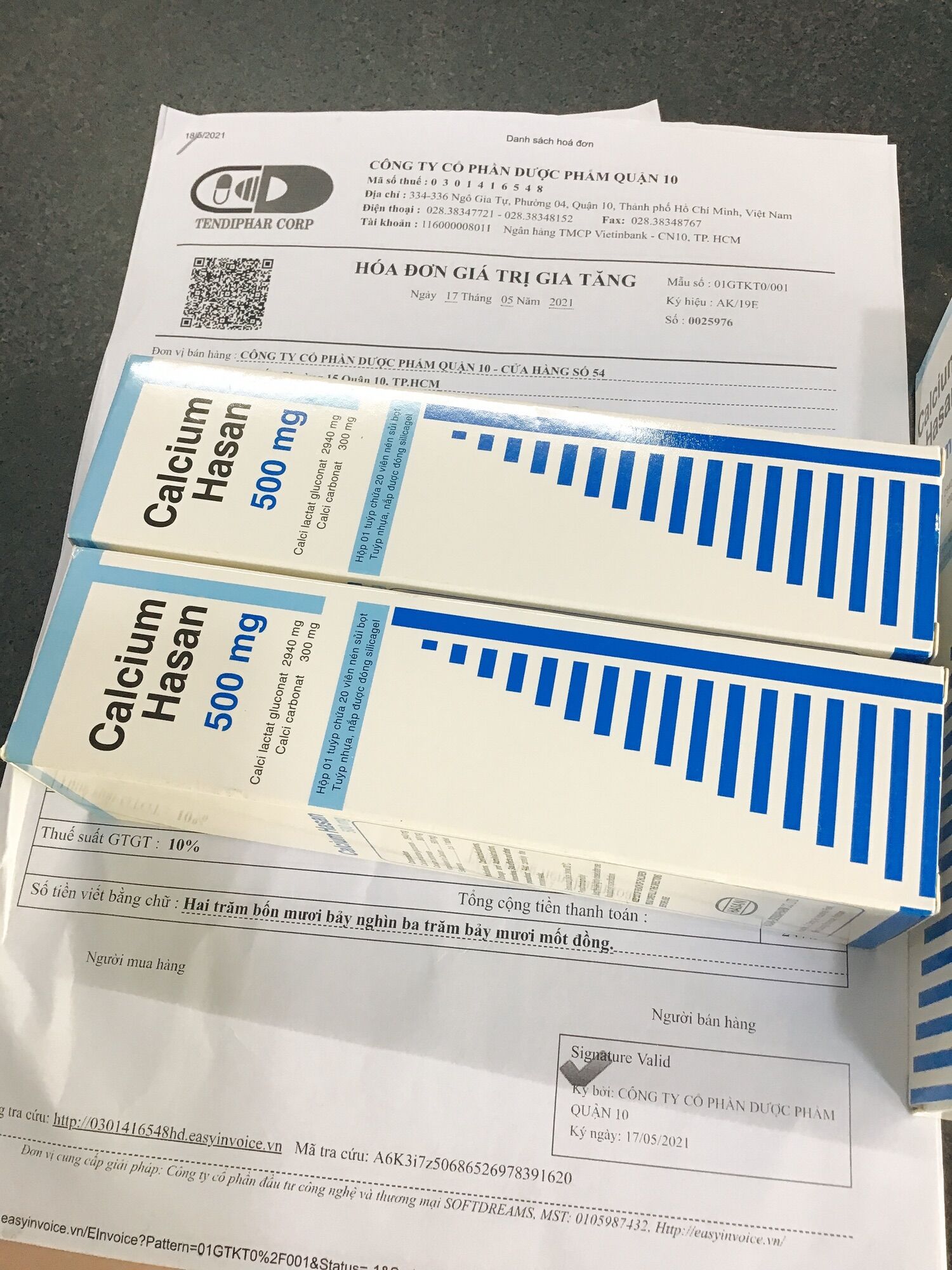 CALCIUM HASAN 500MG 20 Viên