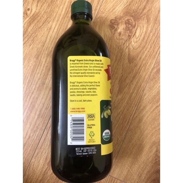 Dầu Oliu ép lạnh hữu cơ Bragg 946ml