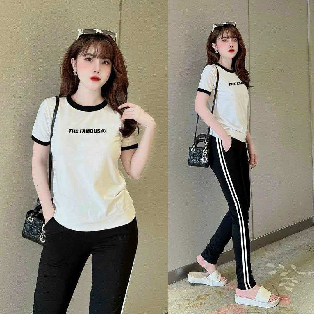 SÉT BỘ DÀI NỮ COTTON THÊU QUẦN PHỐI SỌC CAO CẤP