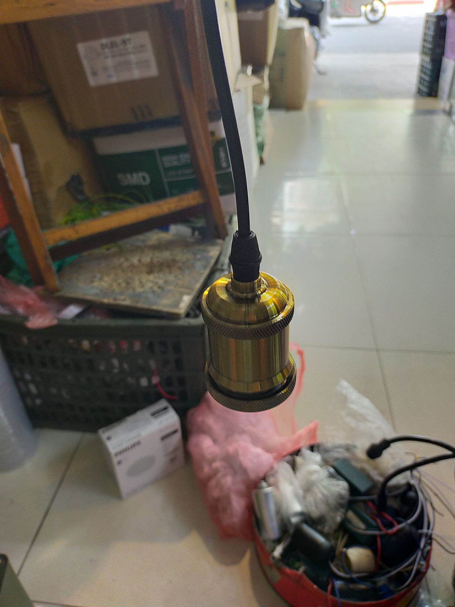 Bộ dây đui thả e27 mạ đồng, đui đen , đui trắng