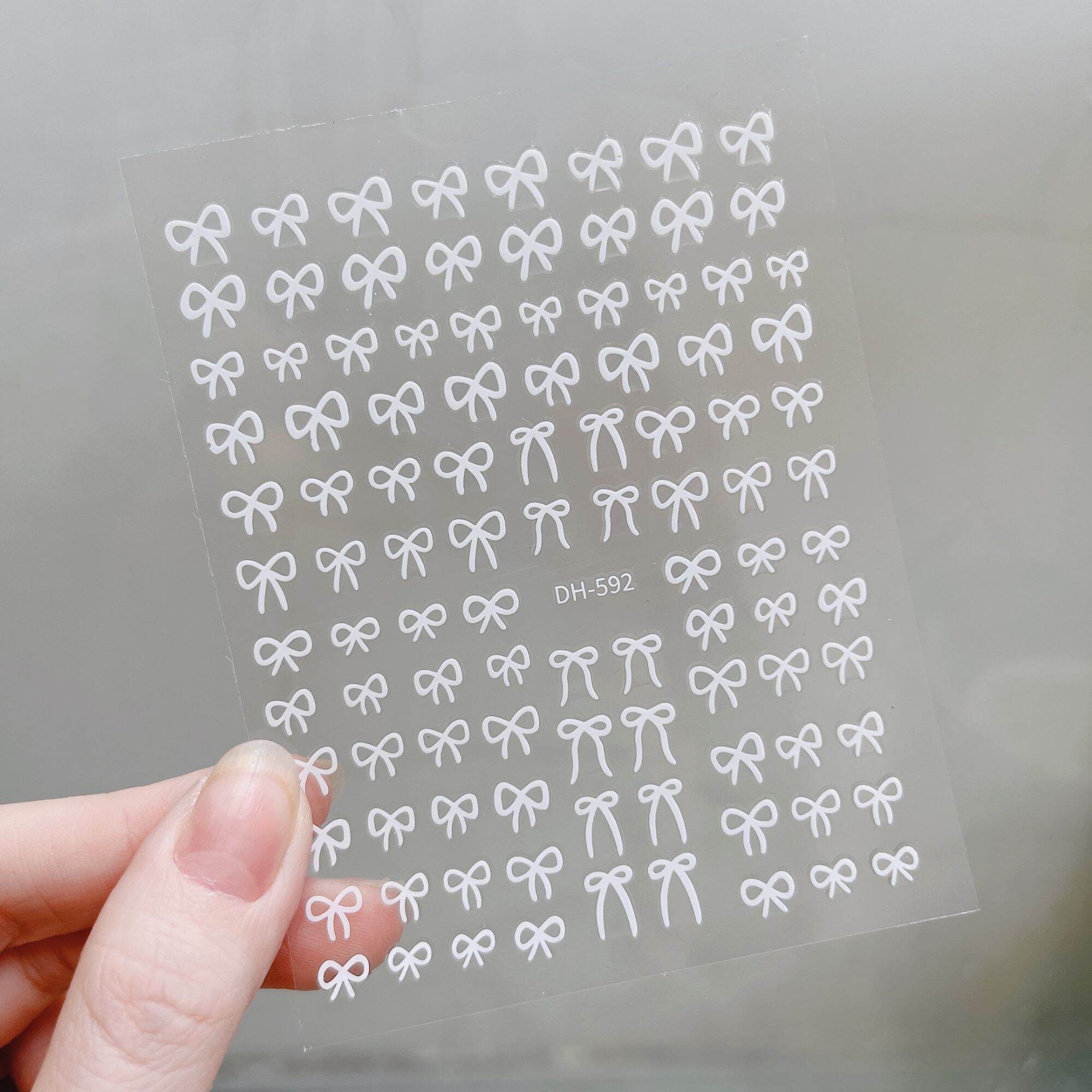 Sticker nơ lụa đính đá tomoni cao cấp dán móng siêu xinh