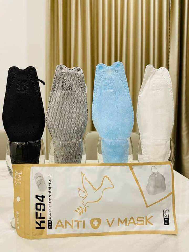 Thùng 300 Khẩu trang KF94 4D ANTI VMASK - KHÔNG ĐỔ LÔNG, 4 Lớp.