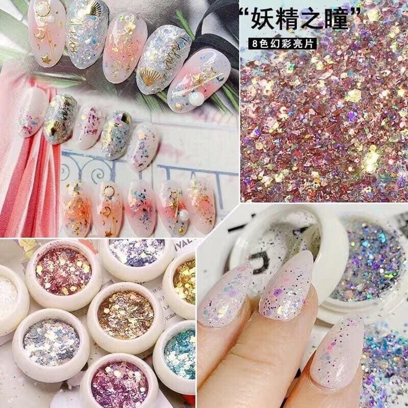Sét 8 Hũ Nhũ Vảy Cá Trang Trí Móng