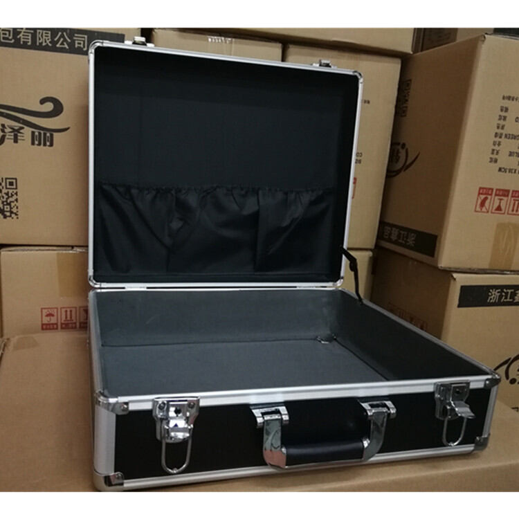 Large Aluminum Alloy Portable Toolbox Multi-Function Display Equipment Box Instrument Equipment Case Plaid Foam Aluminum Case