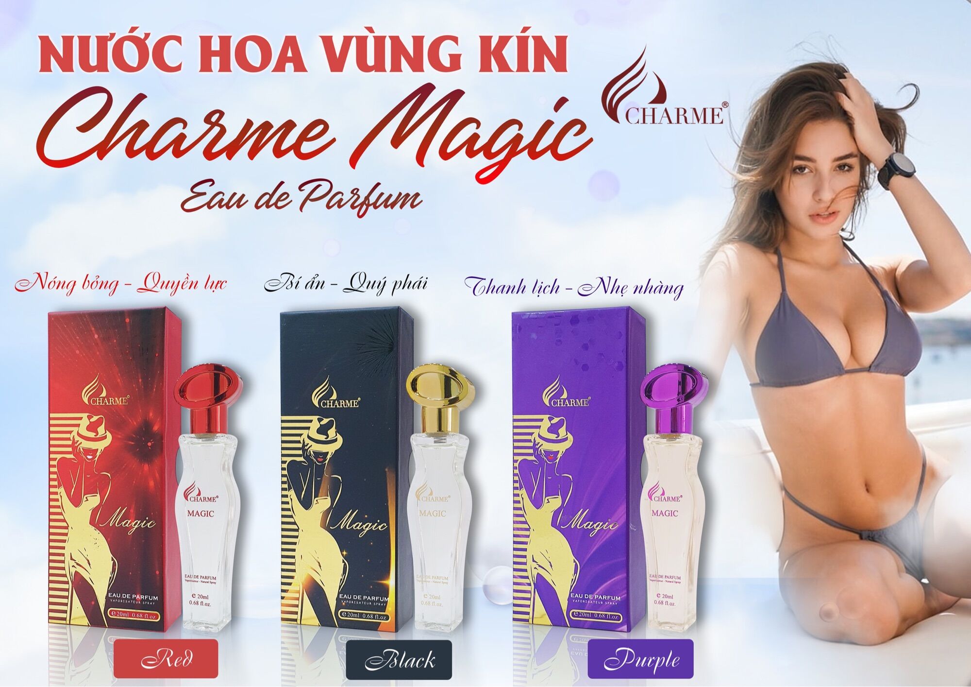 Nước hoa vùng kín char.me so sexy 5ml - vùng kín good girl 5ml( chai mini )