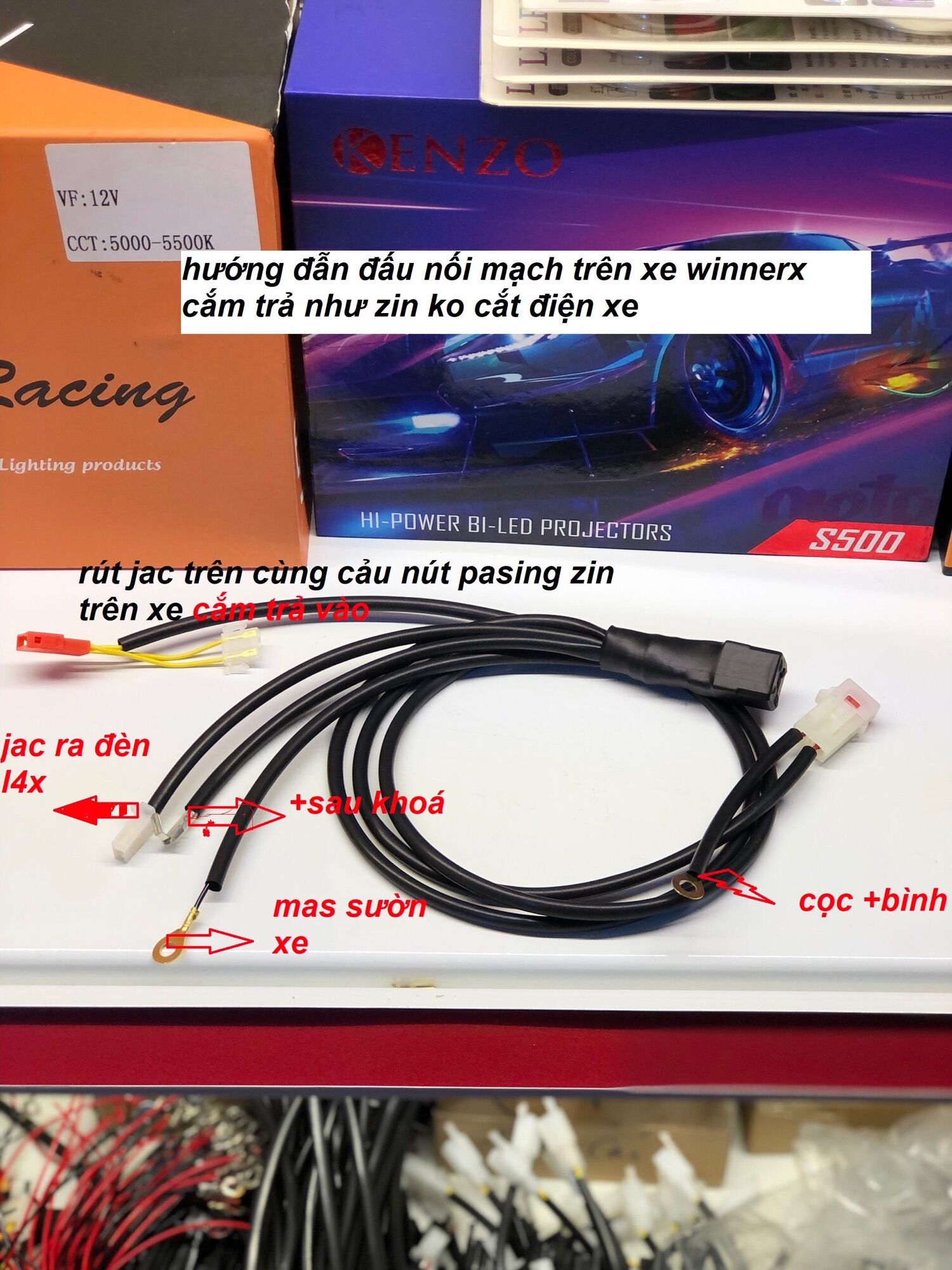 Mạch pasing đèn trợ sáng l4x dành cho xe winnerx full jac cắm trả như zin bật tắt đèn l4x bằng công tắc pasing zin trên xe