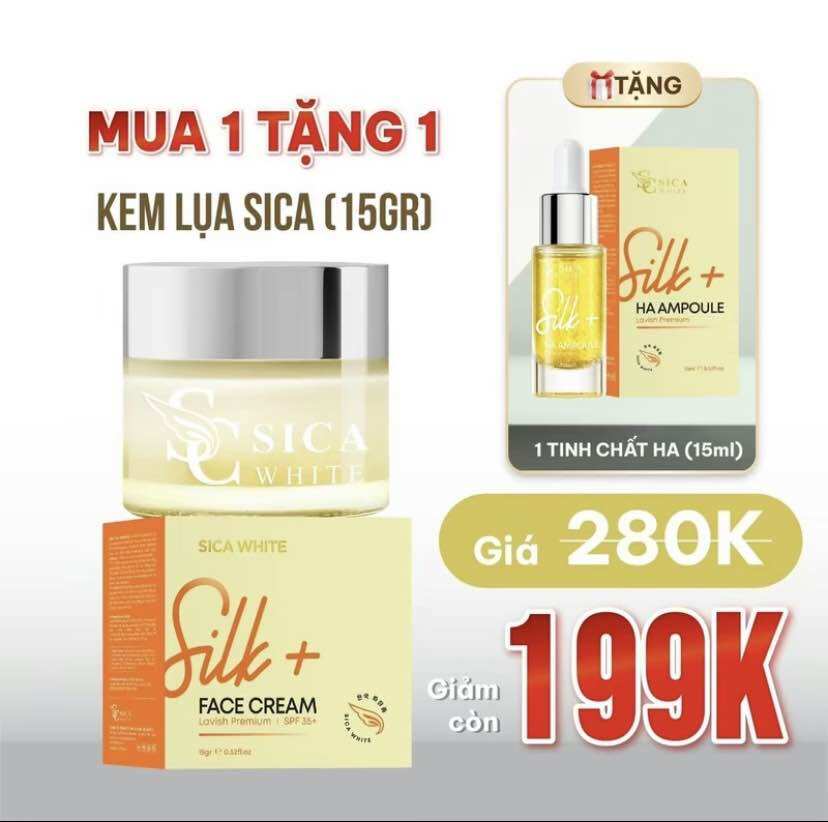 Kem face lụa sica 15g tặng serum ha 15ml
