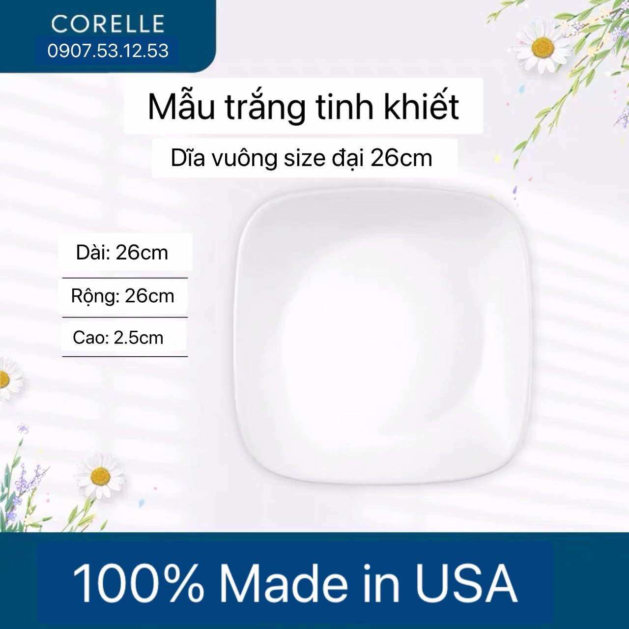 Corelle USA - Winter Frost White  - Bộ Sưu Tập Tô Chén Dĩa Trắng Trơn [ Bán Lẻ]