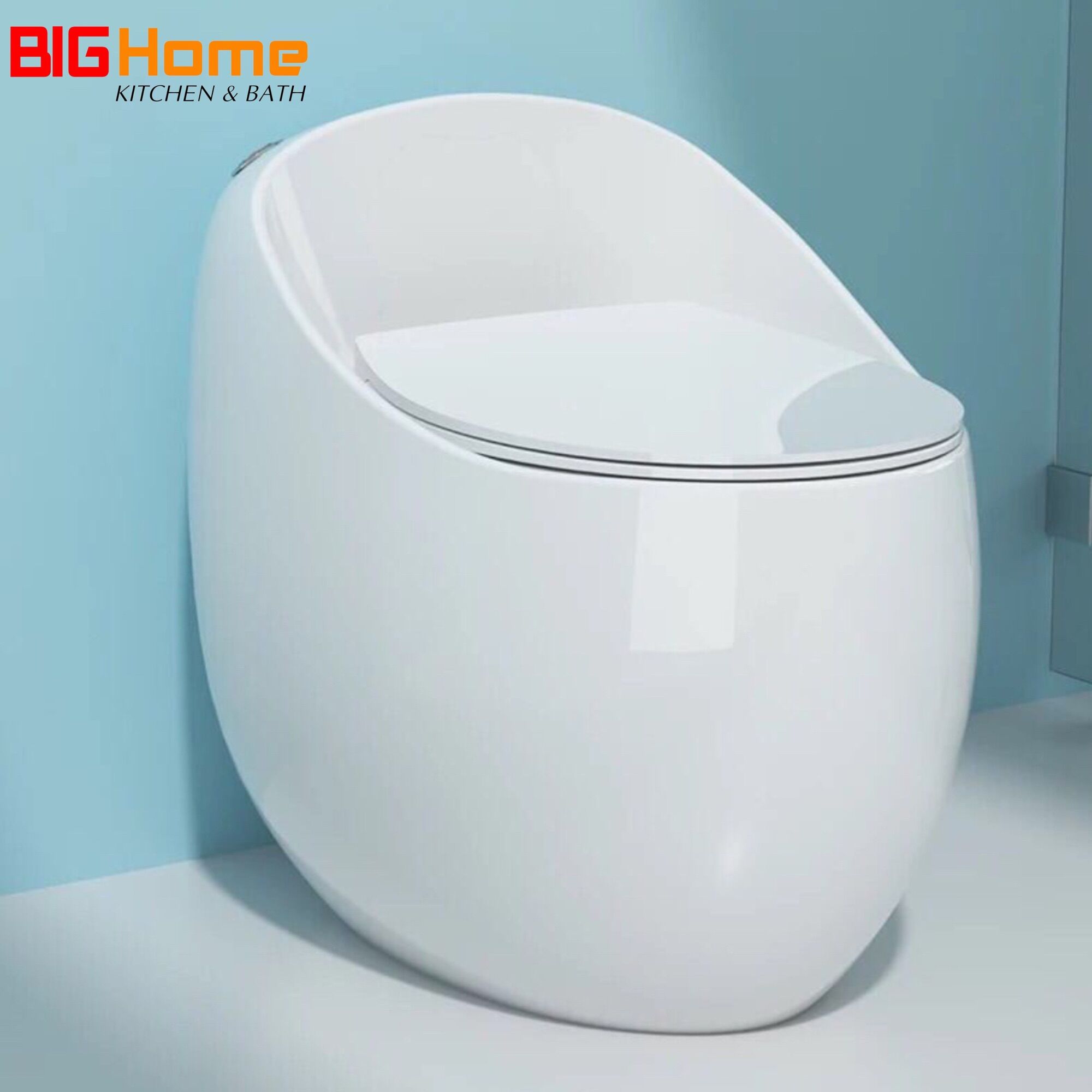 Bồn cầu 1 khối quả trứng nắp rơi êm