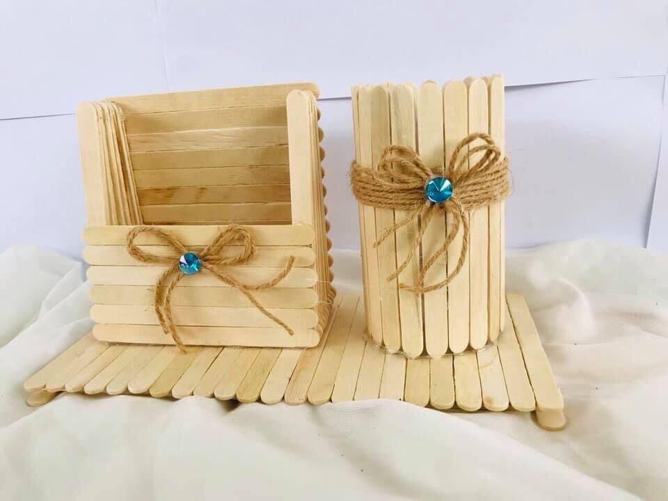 Kệ đựng bút bằng que kem