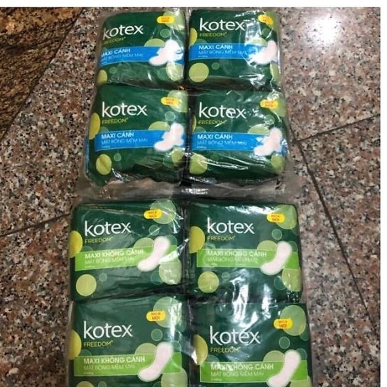  Combo 8 gói Băng vệ sinh Kotex Freedom cánh 8 miếng 
