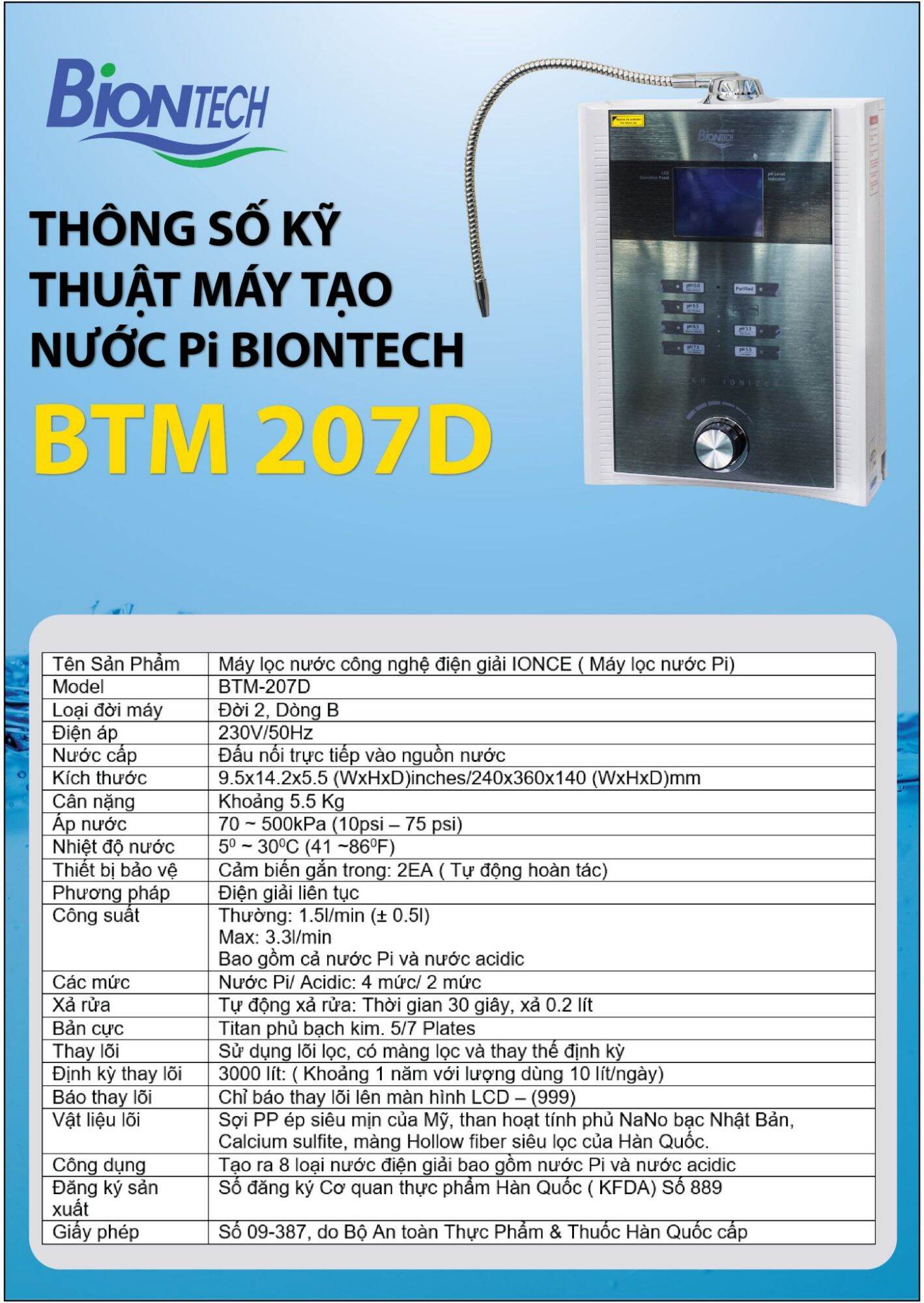 máy tạo nước pi .BIONTEK.BTM.2000