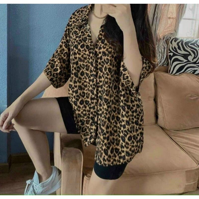 Bigsize 60-90kg set ngố sơ mi beo siêu sang