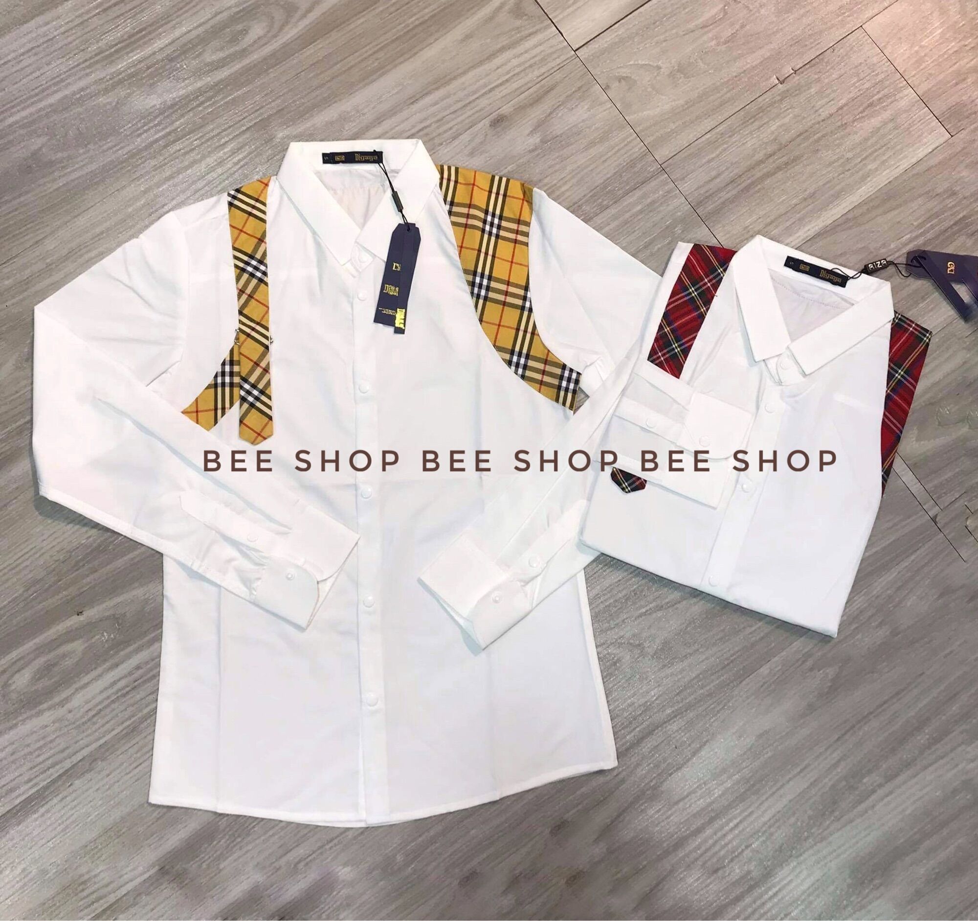 Áo Sơ mi phối kẻ Mcq - Áo sơ mi nam đẹp thời trang - Bee Shop