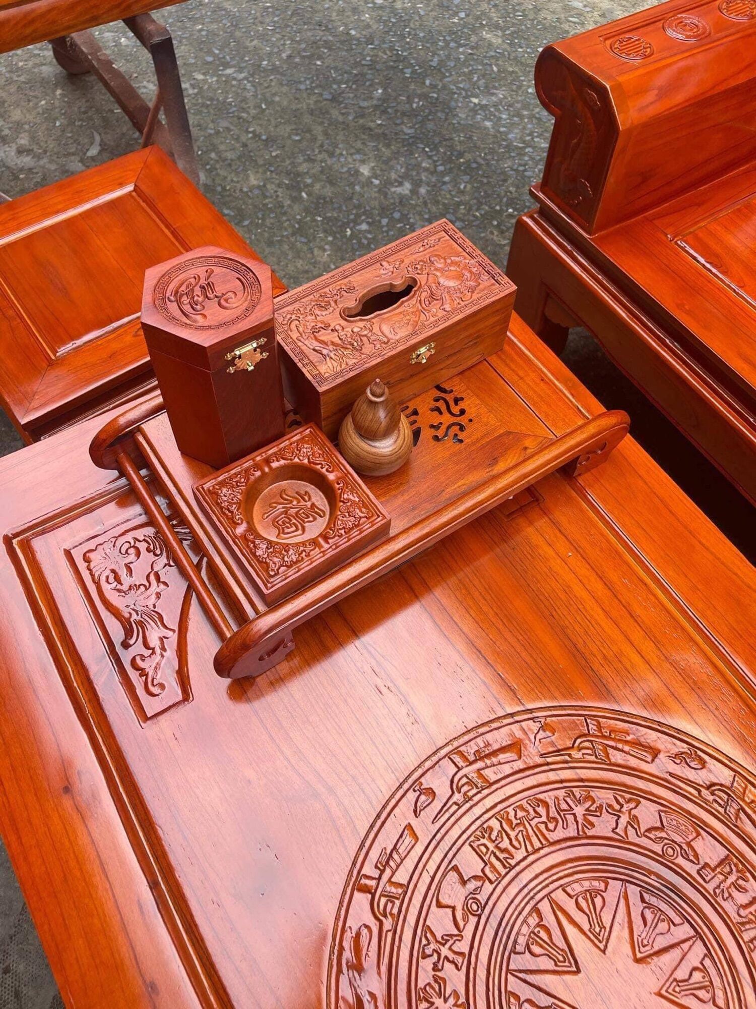 Combo khay trà gỗ hương 5 món giá rẻ